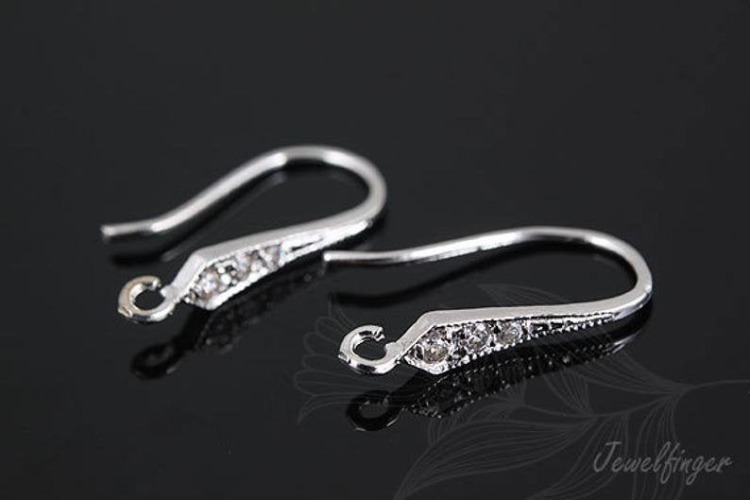 [W] B479-Rhodium Plated (20pairs)-CZ hook earring-Ear Hook-Nickel free, [PRODUCT_SEARCH_KEYWORD], JEWELFINGER-INBEAD, [CURRENT_CATE_NAME]