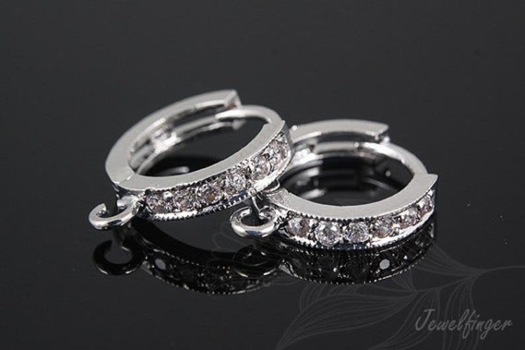 [W] B520-Ternary Alloy Plated (10pairs)-CZ 12.5 mm-Cubic Round Leverback Earrings-Earrings Components-Ni Free, [PRODUCT_SEARCH_KEYWORD], JEWELFINGER-INBEAD, [CURRENT_CATE_NAME]