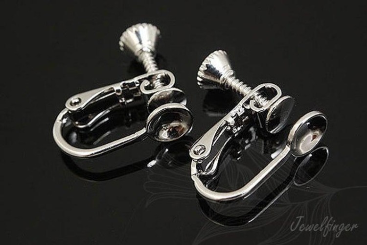 [W] B110-Rhodium Plated (40pairs)-For Non-Pierced Ears-Clip-on Earrings-5.5mm Bead Cap Earrings-Ni Free, [PRODUCT_SEARCH_KEYWORD], JEWELFINGER-INBEAD, [CURRENT_CATE_NAME]