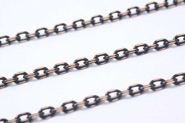 A151-260S-4D/C Chain -Black Coating Brass Chain (1M), [PRODUCT_SEARCH_KEYWORD], JEWELFINGER-INBEAD, [CURRENT_CATE_NAME]