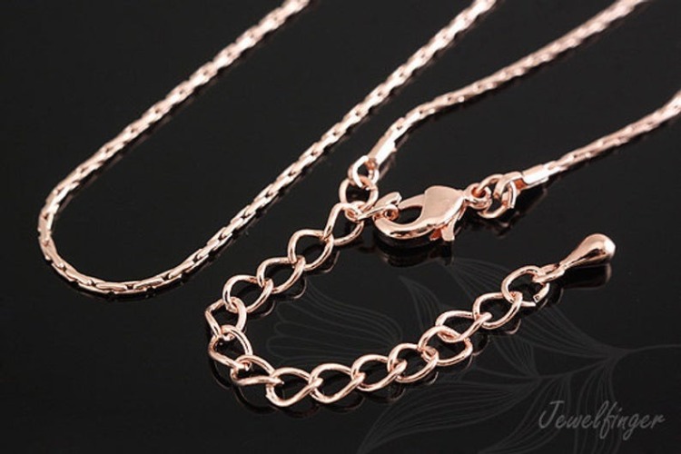 [W] B283-245PNR Chain 49cm-Pink Gold Plated Ready Made Neckalce (20pcs), [PRODUCT_SEARCH_KEYWORD], JEWELFINGER-INBEAD, [CURRENT_CATE_NAME]