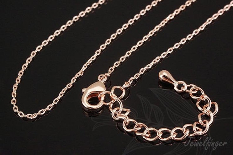 [W] B457-230S 4DC Chain 47cm-Pink Gold Plated Ready Made Neckalce (20pcs), [PRODUCT_SEARCH_KEYWORD], JEWELFINGER-INBEAD, [CURRENT_CATE_NAME]