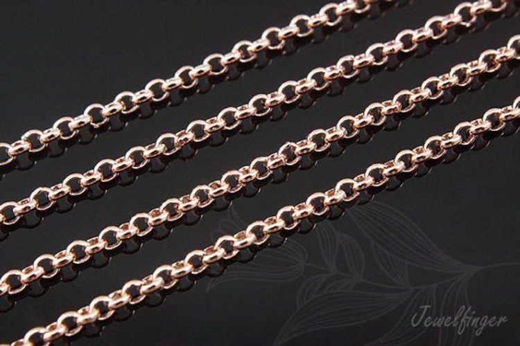[W] A189-1.6mm BL Chain-Pink Gold Plated (20M), [PRODUCT_SEARCH_KEYWORD], JEWELFINGER-INBEAD, [CURRENT_CATE_NAME]