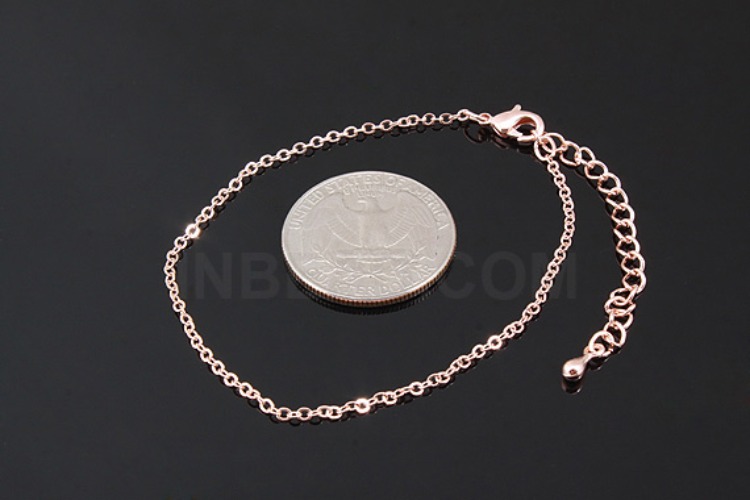 [W] B338-Pink Gold Plated 235SF Bracelet 22cm (30pcs), [PRODUCT_SEARCH_KEYWORD], JEWELFINGER-INBEAD, [CURRENT_CATE_NAME]