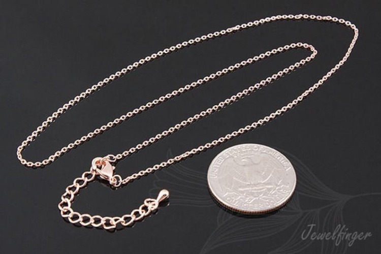 B385-235S 4DC Chain 47cm-Pink Gold Plated Ready Made Necklace (1piece), [PRODUCT_SEARCH_KEYWORD], JEWELFINGER-INBEAD, [CURRENT_CATE_NAME]