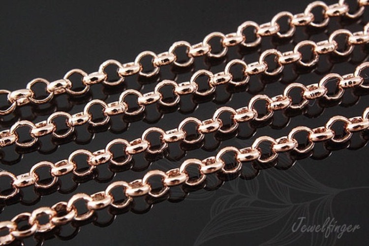 A190-2.5mm BL Chain-Pink Gold Plated (1M), [PRODUCT_SEARCH_KEYWORD], JEWELFINGER-INBEAD, [CURRENT_CATE_NAME]