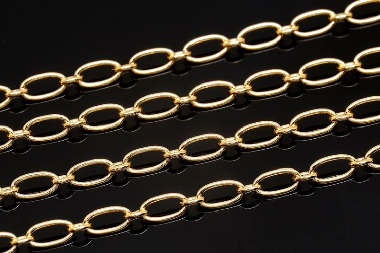 [W] A512-Gold Plated-6.5*3.2mm FG 260 SB S Chain-Oval Link Chain (20M), [PRODUCT_SEARCH_KEYWORD], JEWELFINGER-INBEAD, [CURRENT_CATE_NAME]