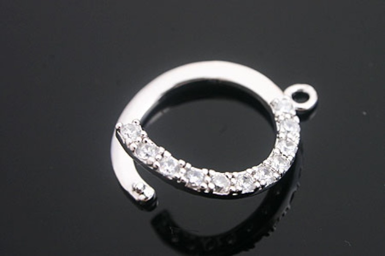 H015-Rhodium plated Cubic set on Cut and twist Ring (1piece), [PRODUCT_SEARCH_KEYWORD], JEWELFINGER-INBEAD, [CURRENT_CATE_NAME]