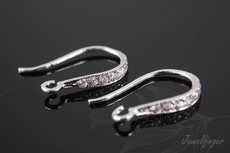 B443-Rhodium Plated (1pairs)-Hook Earring-Ni Free, [PRODUCT_SEARCH_KEYWORD], JEWELFINGER-INBEAD, [CURRENT_CATE_NAME]