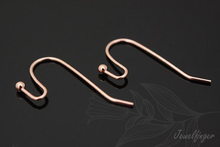 [W] B126-Pink Gold Plated (100pairs)-2mm Ball Earwires-French Hook Ear Wire-French wire hook-Nickel free, [PRODUCT_SEARCH_KEYWORD], JEWELFINGER-INBEAD, [CURRENT_CATE_NAME]