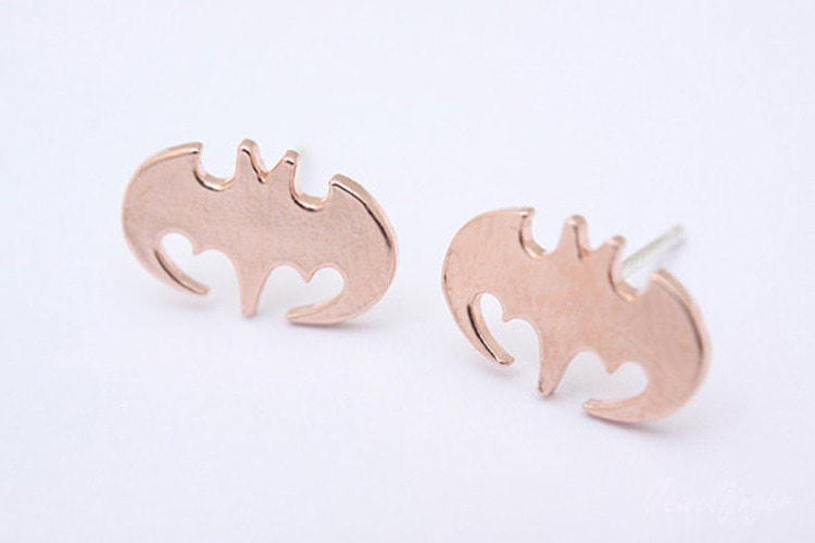 S613-Pink Gold Plated (1pairs)-Bat Earring-Silver Post, [PRODUCT_SEARCH_KEYWORD], JEWELFINGER-INBEAD, [CURRENT_CATE_NAME]
