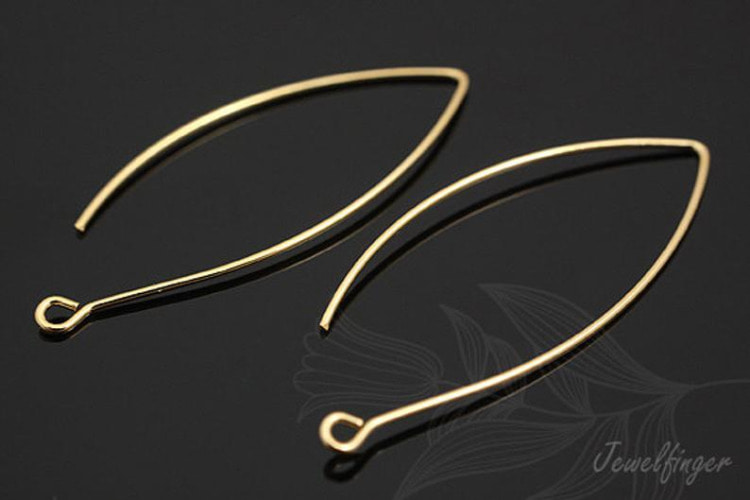 B632-Gold Plated (5pairs)-Oval Ear wires-Earring Hooks-Ni Free Ear Hook, [PRODUCT_SEARCH_KEYWORD], JEWELFINGER-INBEAD, [CURRENT_CATE_NAME]