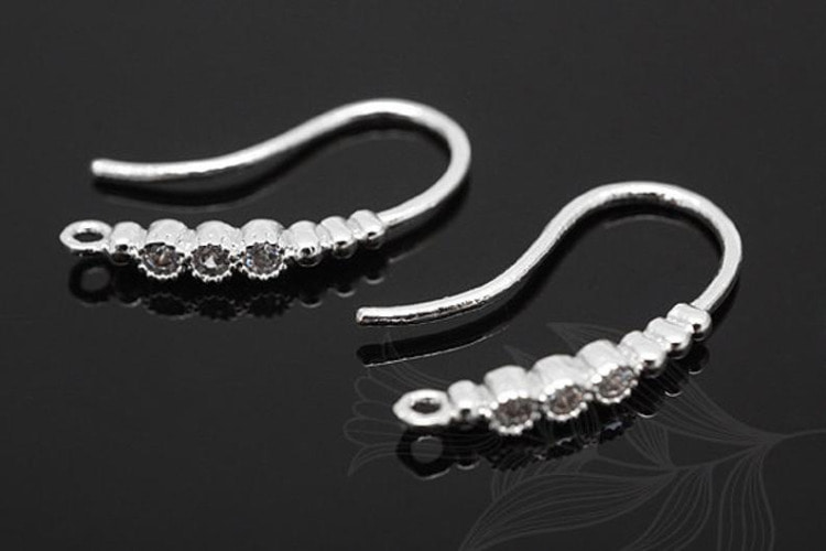 [W] E770-Rhodium Plated (10pairs)-Crystal Ear Hook-CZ Ear Hook, [PRODUCT_SEARCH_KEYWORD], JEWELFINGER-INBEAD, [CURRENT_CATE_NAME]