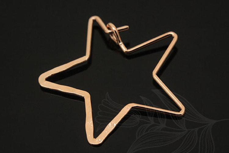 E714-Pink Gold Plated (1pairs)-Star Hook Earring-Star Ear Hook, [PRODUCT_SEARCH_KEYWORD], JEWELFINGER-INBEAD, [CURRENT_CATE_NAME]