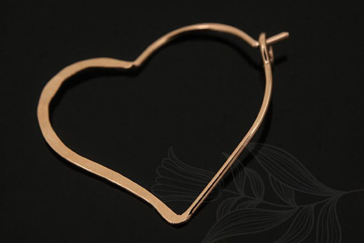 E755-Pink Gold Plated (1pairs)-Heart Hook Earring-Heart Ear Hook, [PRODUCT_SEARCH_KEYWORD], JEWELFINGER-INBEAD, [CURRENT_CATE_NAME]
