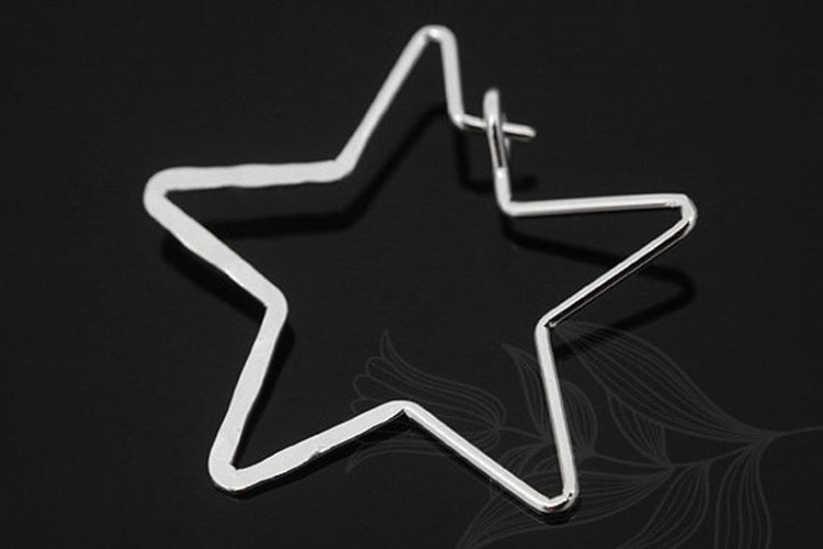 E662-Rhodium Plated (1pairs)-Star Hook Earring-Star Ear Hook, [PRODUCT_SEARCH_KEYWORD], JEWELFINGER-INBEAD, [CURRENT_CATE_NAME]