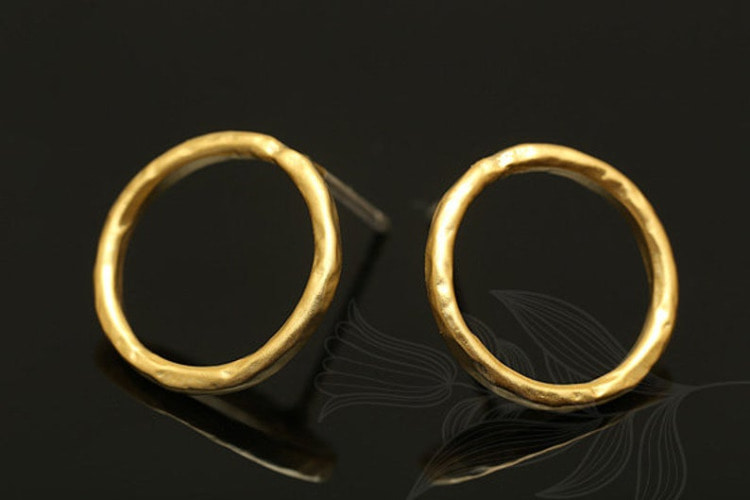 C1286-Matt Gold Plated (1pairs)-Circle Post Earring-Circle Stud Earring-Silver Post, [PRODUCT_SEARCH_KEYWORD], JEWELFINGER-INBEAD, [CURRENT_CATE_NAME]