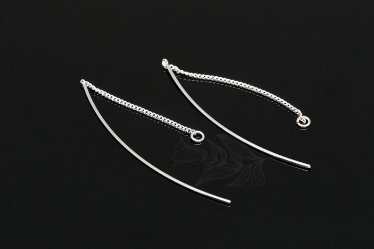 [W] H1181-Rhodium Plated (20pairs)-Threader Earrings-String Earrings-Bar Ear Threader-Drop Dangle Earrings-Long Chain Earrings, [PRODUCT_SEARCH_KEYWORD], JEWELFINGER-INBEAD, [CURRENT_CATE_NAME]