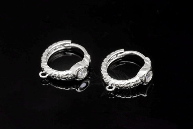 M1901-Rhodium Plated (1pairs)-CZ 13 mm-Lever Back Earrings-Minimalist Earrings-Every Day Earrings-Nickel free, [PRODUCT_SEARCH_KEYWORD], JEWELFINGER-INBEAD, [CURRENT_CATE_NAME]