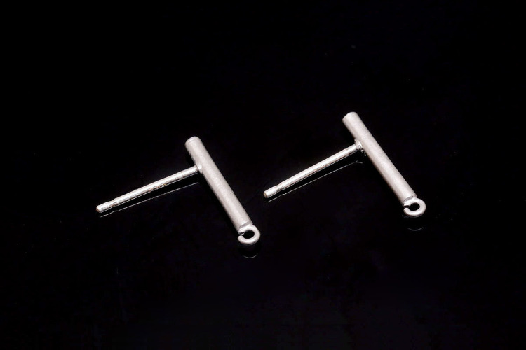 [W] E749-Matt Rhodium Plated (10pairs)-2*13.5mm Bar Earrings-Silver Post, [PRODUCT_SEARCH_KEYWORD], JEWELFINGER-INBEAD, [CURRENT_CATE_NAME]