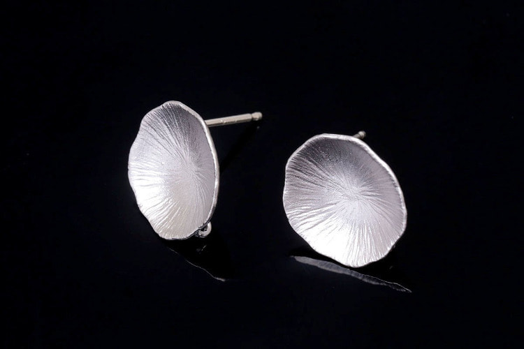 H1107-Matt Rhodium Plated (1pairs)-Coin Ear Post-Coin Earring-Silver Post, [PRODUCT_SEARCH_KEYWORD], JEWELFINGER-INBEAD, [CURRENT_CATE_NAME]