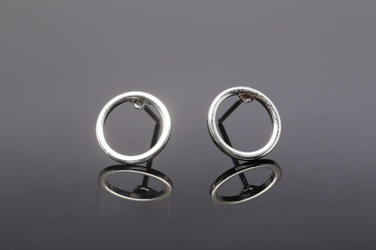 E834-Ternary Alloy Plated (1pairs)-10mm Circle Earrings-Ni Free Post, [PRODUCT_SEARCH_KEYWORD], JEWELFINGER-INBEAD, [CURRENT_CATE_NAME]