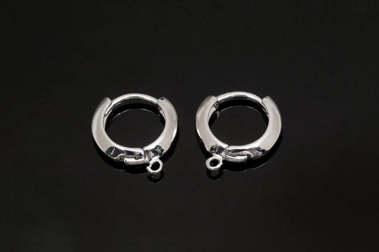 K530-Rhodium Plated (1pairs)-11mm Lever Back Earrings-2.5mm Thickness Hoops-Earring Component-Nickel free, [PRODUCT_SEARCH_KEYWORD], JEWELFINGER-INBEAD, [CURRENT_CATE_NAME]