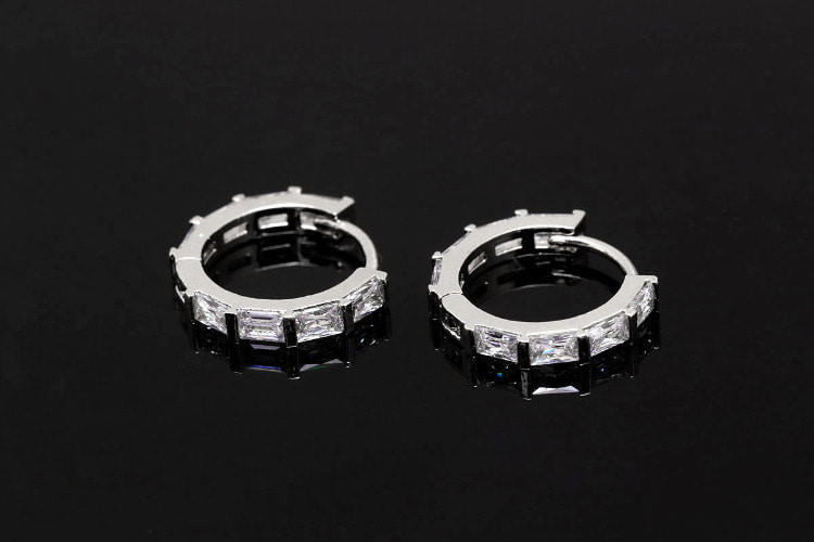 S438-Rhodium Plated (1pairs)-CZ 14.2 mm-Lever Back Earrings-Minimalist Earrings-Every Day Earrings -Nickel free, [PRODUCT_SEARCH_KEYWORD], JEWELFINGER-INBEAD, [CURRENT_CATE_NAME]
