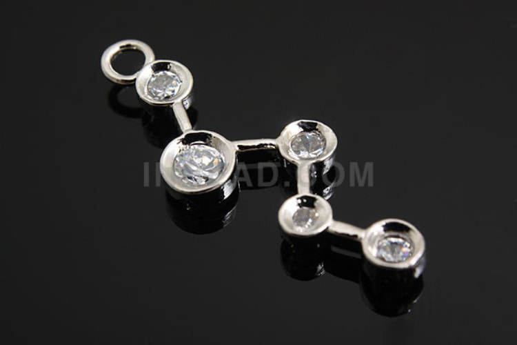 H498-Rhodium Plated-(1pcs)-CZ Circle Pendant-Jewelry Making-Wholesale Jewelry Finding-Jewelry Supplies-Wholesale Pendant, [PRODUCT_SEARCH_KEYWORD], JEWELFINGER-INBEAD, [CURRENT_CATE_NAME]