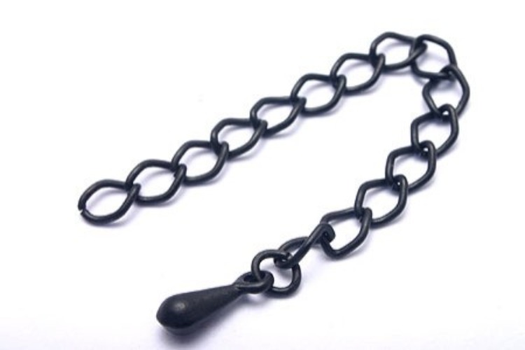 B209-10pcs-50mm Extender chain with drop-Matt black plated, [PRODUCT_SEARCH_KEYWORD], JEWELFINGER-INBEAD, [CURRENT_CATE_NAME]