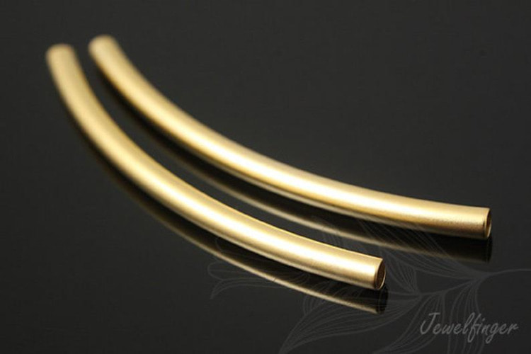 [W] H530-Matt Gold Plated-2.5*45mm Brass Bar Pendant-Curved Tube Pendant (40pcs), [PRODUCT_SEARCH_KEYWORD], JEWELFINGER-INBEAD, [CURRENT_CATE_NAME]