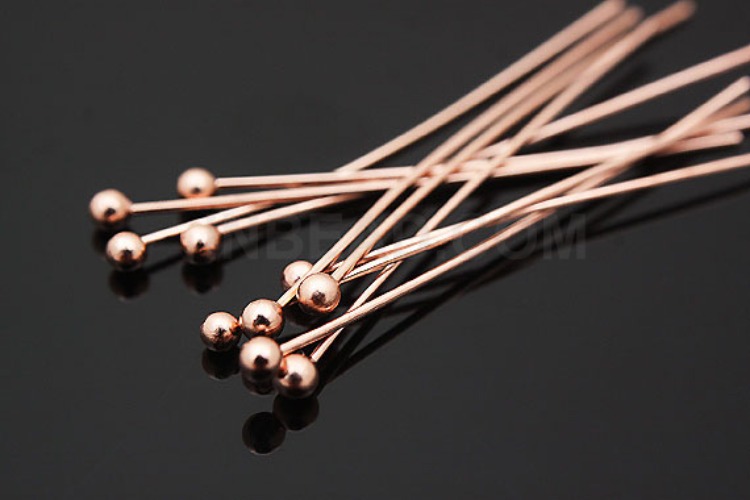 B681-5 gram-05*30 mm-Ballpin-Pink gold plated-soft type, [PRODUCT_SEARCH_KEYWORD], JEWELFINGER-INBEAD, [CURRENT_CATE_NAME]