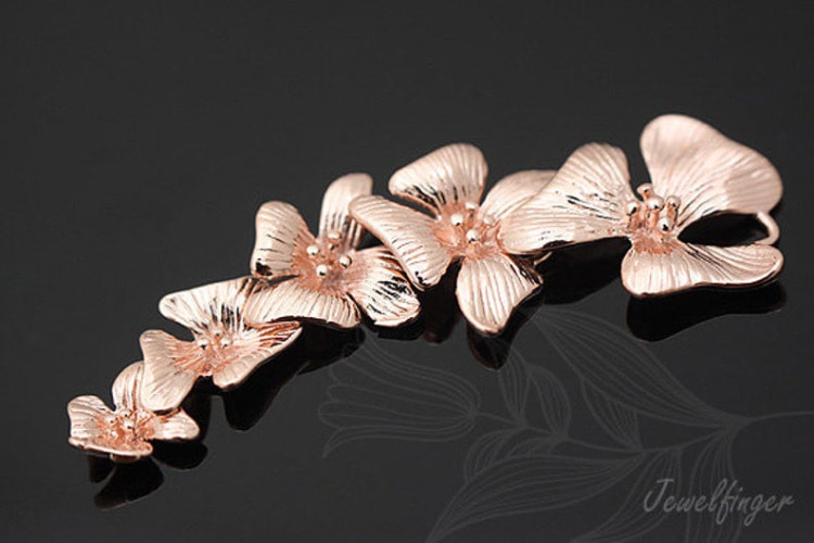 B513-Pink Gold Plated-(1pcs)-Fivefold Flower Pendant-Orchid Flower Fendant-Tropical Orchid, [PRODUCT_SEARCH_KEYWORD], JEWELFINGER-INBEAD, [CURRENT_CATE_NAME]