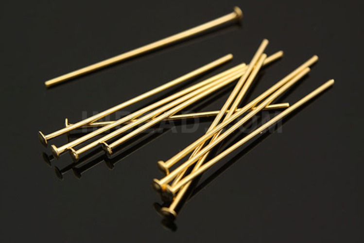 B034-10 gram-05*20 mm-Headpin-Gold plated-Hard type, [PRODUCT_SEARCH_KEYWORD], JEWELFINGER-INBEAD, [CURRENT_CATE_NAME]