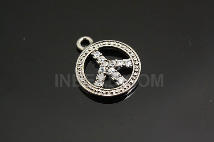 E794-Black Plated-(2pcs)-CZ Peace-Jewelry Making-Wholesale Jewelry Finding-Jewelry Supplies, [PRODUCT_SEARCH_KEYWORD], JEWELFINGER-INBEAD, [CURRENT_CATE_NAME]
