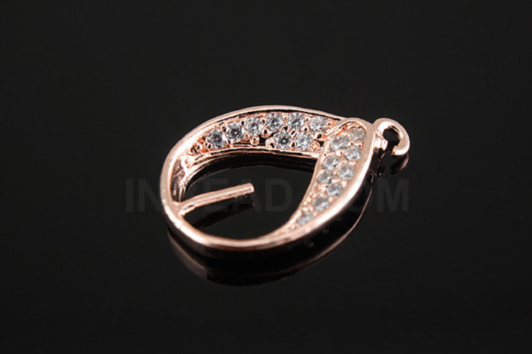 [W]H057-Pink Gold Plated-(20 pcs)-CZ Cubic Drop Charms-For Half Drilled Beads Pendant-Jewelry Making-Wholesale Jewelry Finding-Jewelry Supplies-Wholesale Charm, [PRODUCT_SEARCH_KEYWORD], JEWELFINGER-INBEAD, [CURRENT_CATE_NAME]