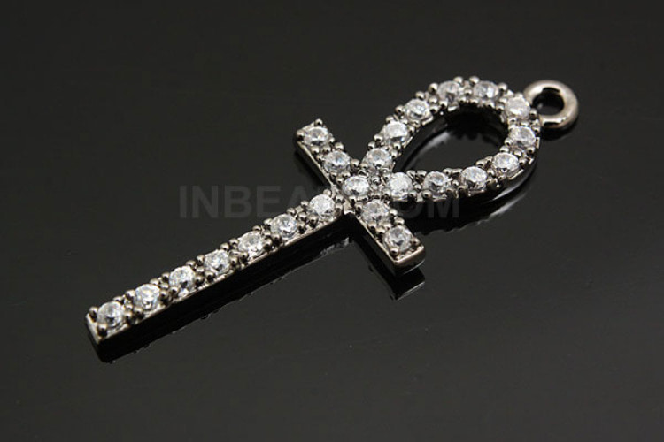 M457-Black Plated-(1pcs)-CZ Cross Pendant-Jewelry Making-Wholesale Jewelry Finding-Jewelry Supplies-Wholesale Pendant, [PRODUCT_SEARCH_KEYWORD], JEWELFINGER-INBEAD, [CURRENT_CATE_NAME]