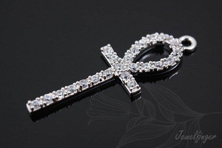 [W]M458-Rhodium Plated-(10pcs)-CZ Cross Pendant-Jewelry Making-Wholesale Jewelry Finding-Jewelry Supplies-Wholesale Pendant, [PRODUCT_SEARCH_KEYWORD], JEWELFINGER-INBEAD, [CURRENT_CATE_NAME]