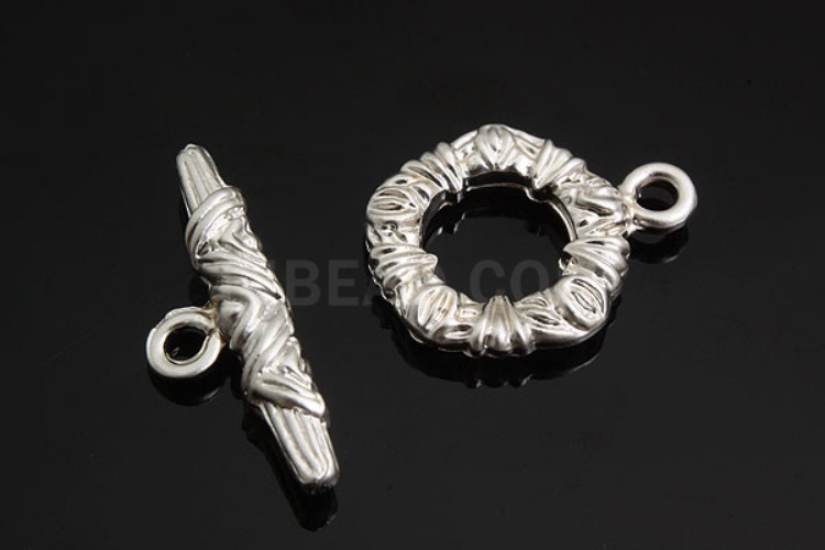 H810-Matt Rhodium plated/Knot shape toggle &amp; bar/small size (2set), [PRODUCT_SEARCH_KEYWORD], JEWELFINGER-INBEAD, [CURRENT_CATE_NAME]