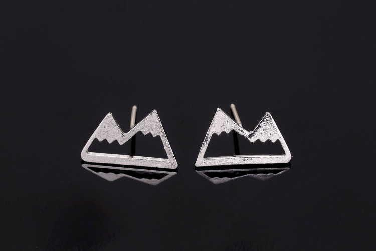 [W] C1138-Rhodium Plated (10pairs)-Mountain Earrings-Earring Making Supply-Silver Post, [PRODUCT_SEARCH_KEYWORD], JEWELFINGER-INBEAD, [CURRENT_CATE_NAME]