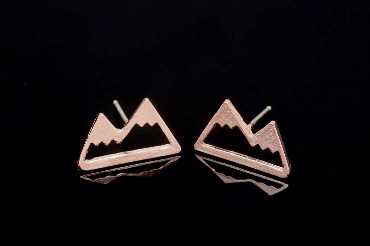 C1139-Pink Gold Plated (1pairs)-Mountain Earrings-Earring Making Supply-Silver Post, [PRODUCT_SEARCH_KEYWORD], JEWELFINGER-INBEAD, [CURRENT_CATE_NAME]