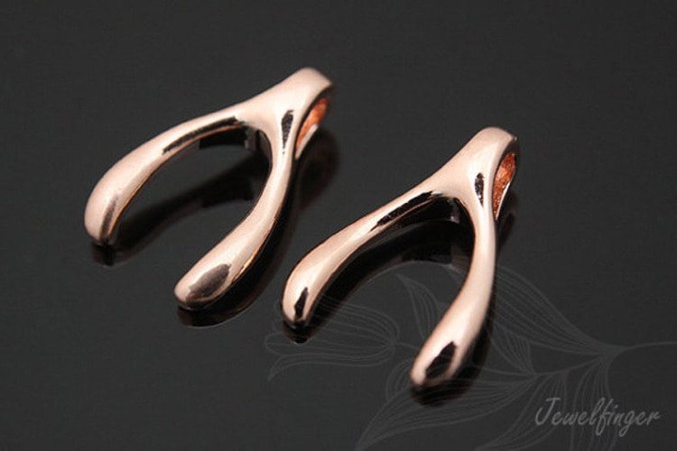 [W]B659-Pink Gold Plated-(20pcs)-Wishbone Charms-Jewelry Making-Wholesale Jewelry Finding-Jewelry Supplies-Wholesale Charm, [PRODUCT_SEARCH_KEYWORD], JEWELFINGER-INBEAD, [CURRENT_CATE_NAME]