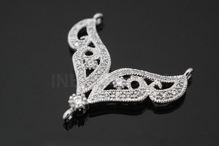 C772-Rhodium Plated-(1pcs)-Cubic Wing Pendant-Jewelry Making-Wholesale Jewelry Finding-Jewelry Supplies-Wholesale Pendant, [PRODUCT_SEARCH_KEYWORD], JEWELFINGER-INBEAD, [CURRENT_CATE_NAME]