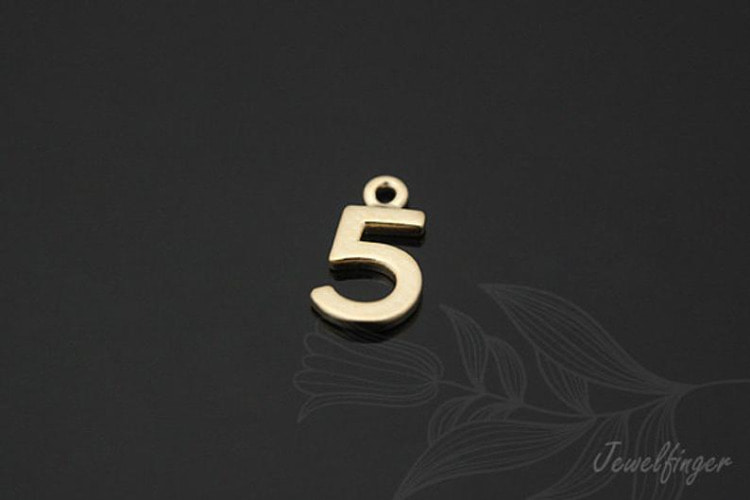 S750-Matt Gold Plated-(5pcs)-Number 5-Jewelry Making-Wholesale Jewelry Finding-Jewelry Supplies-Wholesale Number, [PRODUCT_SEARCH_KEYWORD], JEWELFINGER-INBEAD, [CURRENT_CATE_NAME]