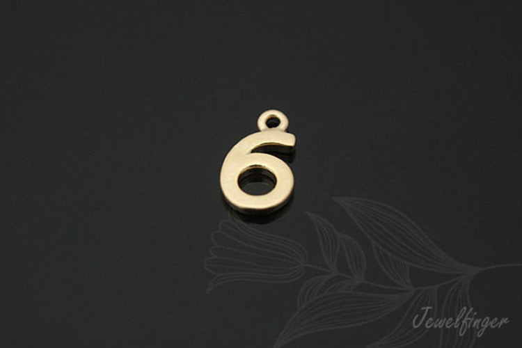 [W]S751-Matt Gold Plated-(50 pcs)-Number 6-Jewelry Making-Wholesale Jewelry Finding-Jewelry Supplies-Wholesale Number, [PRODUCT_SEARCH_KEYWORD], JEWELFINGER-INBEAD, [CURRENT_CATE_NAME]