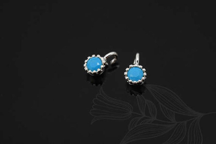 [W] S1161-Rhodium Plated-(40 pcs)-3.5mm Turquoise-Birthstone December Turquoise-Jewelry Making-Wholesale Jewelry Finding-Jewelry Supplies-Wholesale Charm, [PRODUCT_SEARCH_KEYWORD], JEWELFINGER-INBEAD, [CURRENT_CATE_NAME]