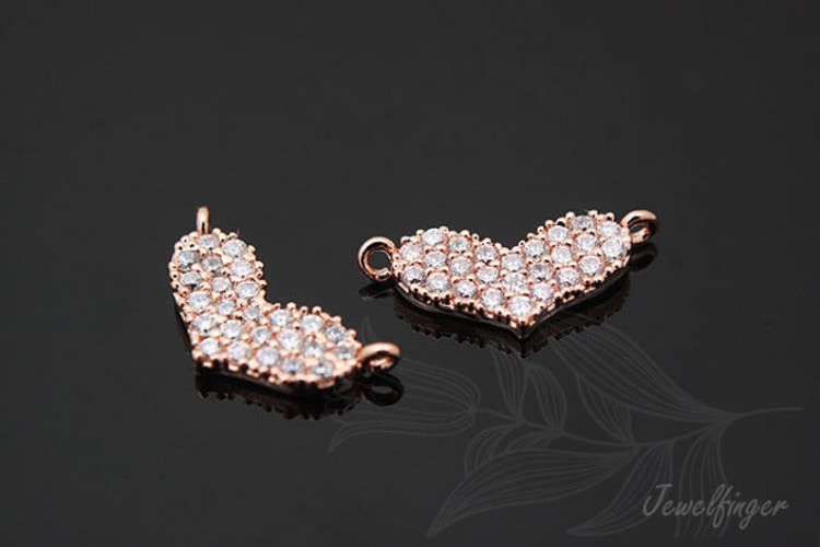 [W]C840-Pink Gold Plated-(10 pcs)-Tiny Cubic Heart Charm-Sideways Dainty Cubic Heart Pendant-Jewelry Making-Wholesale Jewelry Finding-Jewelry Supplies-Wholesale Charm, [PRODUCT_SEARCH_KEYWORD], JEWELFINGER-INBEAD, [CURRENT_CATE_NAME]