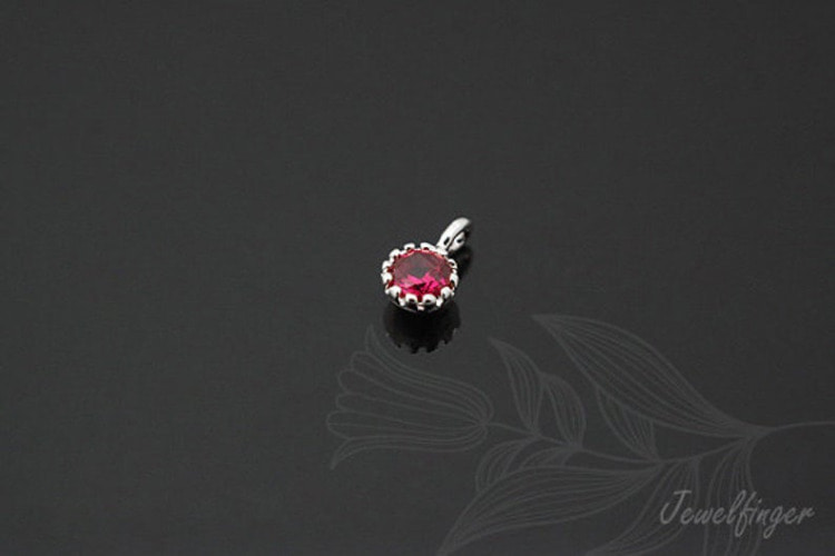 [W]S729-Rhodium Plated-(40 pcs)-CZ 3.5mm-Birthstone July Ruby-Jewelry Making-Wholesale Jewelry Finding-Jewelry Supplies-Wholesale Charm, [PRODUCT_SEARCH_KEYWORD], JEWELFINGER-INBEAD, [CURRENT_CATE_NAME]