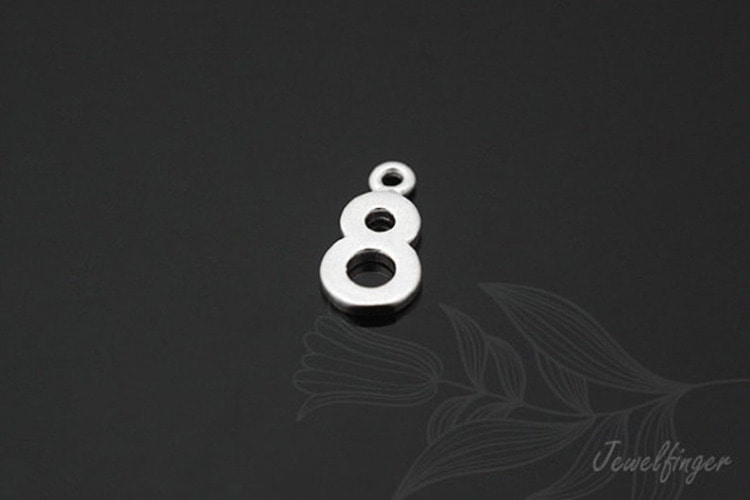S763-Matt Rhodium Plated-(5pcs)-Number 8-Jewelry Making-Wholesale Jewelry Finding-Jewelry Supplies-Wholesale Number, [PRODUCT_SEARCH_KEYWORD], JEWELFINGER-INBEAD, [CURRENT_CATE_NAME]