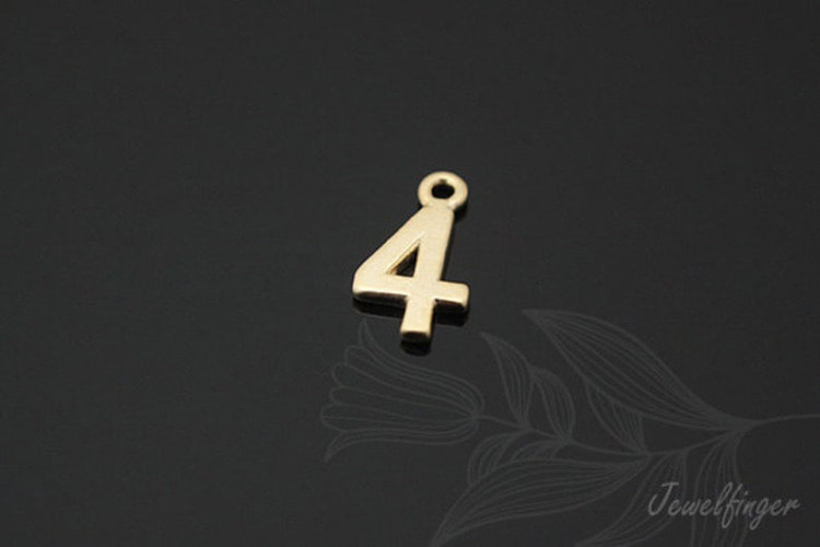 [W]S749-Matt Gold Plated-(50 pcs)-Number 4-Jewelry Making-Wholesale Jewelry Finding-Jewelry Supplies-Wholesale Number, [PRODUCT_SEARCH_KEYWORD], JEWELFINGER-INBEAD, [CURRENT_CATE_NAME]